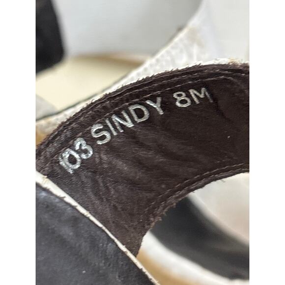 Donald Pliner Women’s 8 White Crocodile Leather Sindy Wedge Slip On Sandals - Picture 5 of 7